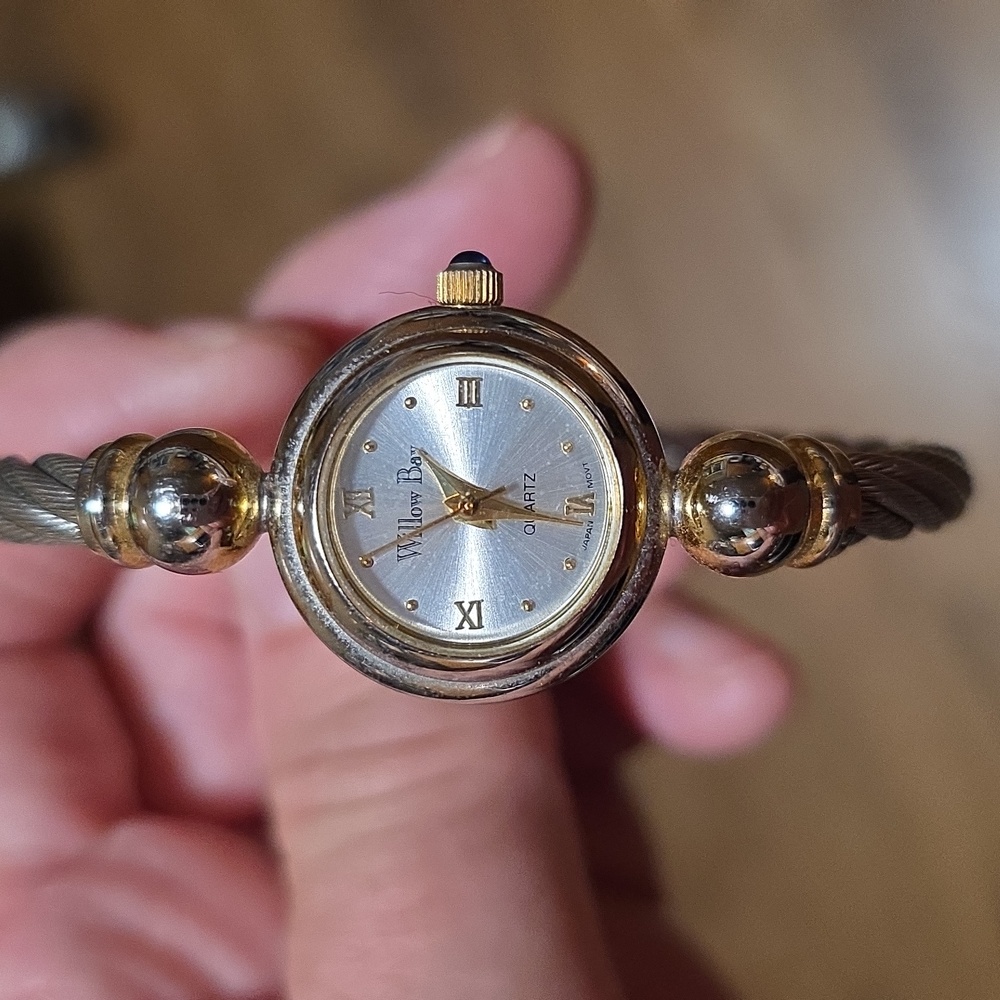 Vintage Willow Bay Silver and Gold Women's Quartz wrap Bracelet Watch